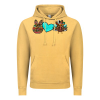Vintage Mustard peace love thanksgiving turkey Vintage Hoodie - RanaPortraitStore