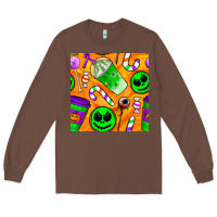 Chestnut halloween snacks seamless pattern Long Sleeve Tee - BundleAndBundleShop