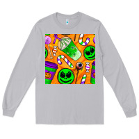 Moon Dust halloween snacks seamless pattern Long Sleeve Tee - BundleAndBundleShop
