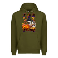 Army Green Halloween Hedgehog Trick Or Treat Premium Hoodie - LillyAllenDesigns