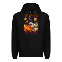 Black Halloween Hedgehog Trick Or Treat Premium Hoodie - LillyAllenDesigns