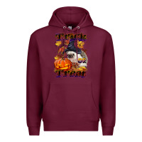Burgundy Halloween Hedgehog Trick Or Treat Premium Hoodie - LillyAllenDesigns