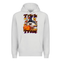 Dove Grey Halloween Hedgehog Trick Or Treat Premium Hoodie - LillyAllenDesigns