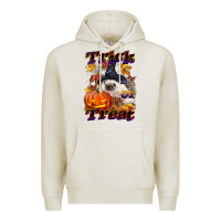 Oatmeal Heather Halloween Hedgehog Trick Or Treat Premium Hoodie - LillyAllenDesigns