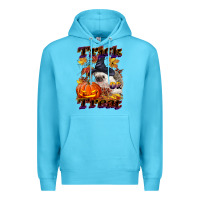 Ocean Blue Halloween Hedgehog Trick Or Treat Premium Hoodie - LillyAllenDesigns