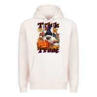Pale Pink Halloween Hedgehog Trick Or Treat Premium Hoodie - LillyAllenDesigns
