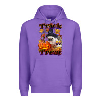 Purple Halloween Hedgehog Trick Or Treat Premium Hoodie - LillyAllenDesigns