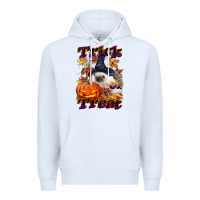 White Halloween Hedgehog Trick Or Treat Premium Hoodie - LillyAllenDesigns