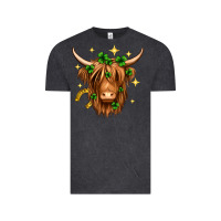 Vintage Black St. Patrick's Day Highland Cow Vintage Tee - Neo Western