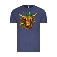 Vintage Denim St. Patrick's Day Highland Cow Vintage Tee - Neo Western