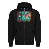 Black western nurse certified nurse  assistant medilcal symbol  background Zipper Hoodie - BarkalooDesign