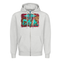 Dove Grey western nurse certified nurse  assistant medilcal symbol  background Zipper Hoodie - BarkalooDesign