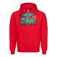 Red western nurse certified nurse  assistant medilcal symbol  background Zipper Hoodie - BarkalooDesign