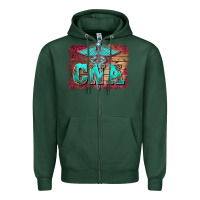 Sports Green western nurse certified nurse  assistant medilcal symbol  background Zipper Hoodie - BarkalooDesign