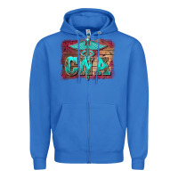 True Royal western nurse certified nurse  assistant medilcal symbol  background Zipper Hoodie - BarkalooDesign