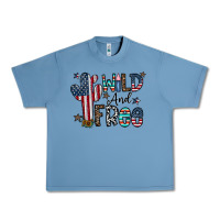 Pebble Blue wild and free Urban Heavy Tee - CowhideDigitalArt