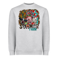 Heather Grey summer farm Heavyweight Sweatshirt - SublimationCraftShop