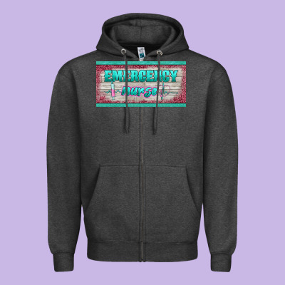Western Emergency Nurse License Plate Template Zipper Hoodie Designed By Barkaloodesign