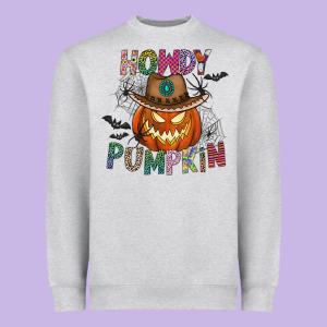 Howdy Pumpkin Heavyweight Sweatshirt Designed By Cowhidedigitalart