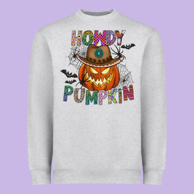 Howdy Pumpkin Heavyweight Sweatshirt Designed By Cowhidedigitalart