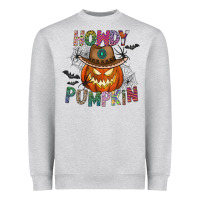 Heather Grey howdy pumpkin Heavyweight Sweatshirt - CowhideDigitalArt