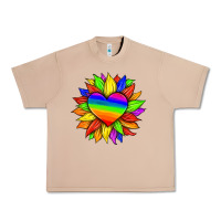 Burro lgbtq color heart and sunflower Urban Heavy Tee - HRA Design Shop