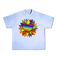 Grape Ice lgbtq color heart and sunflower Urban Heavy Tee - HRA Design Shop