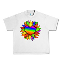 Lunar Rock lgbtq color heart and sunflower Urban Heavy Tee - HRA Design Shop