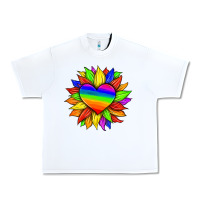 White lgbtq color heart and sunflower Urban Heavy Tee - HRA Design Shop