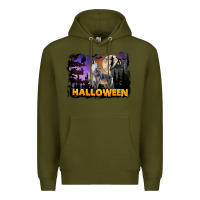 Army Green Halloween Wolf Premium Hoodie - LillyAllenDesigns