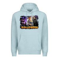 Blue Mist Halloween Wolf Premium Hoodie - LillyAllenDesigns