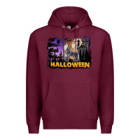 Burgundy Halloween Wolf Premium Hoodie - LillyAllenDesigns
