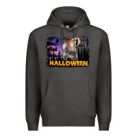 Charcoal Heather Halloween Wolf Premium Hoodie - LillyAllenDesigns