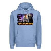 Colony Blue Halloween Wolf Premium Hoodie - LillyAllenDesigns