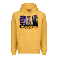 Mustard Halloween Wolf Premium Hoodie - LillyAllenDesigns