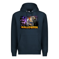 Navy Halloween Wolf Premium Hoodie - LillyAllenDesigns
