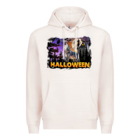 Pale Pink Halloween Wolf Premium Hoodie - LillyAllenDesigns