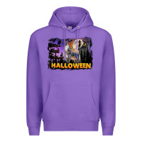 Purple Halloween Wolf Premium Hoodie - LillyAllenDesigns