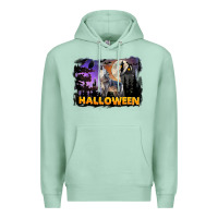 Seafoam Halloween Wolf Premium Hoodie - LillyAllenDesigns