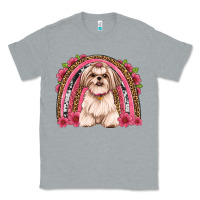 Heather Grey shih tzu floral rainbow Classic Tee - JahusDesignShop
