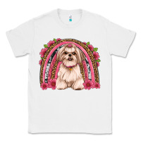 White shih tzu floral rainbow Classic Tee - JahusDesignShop
