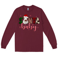 Burgundy Santa baby Cow Long Sleeve Tee - JahusDesignShop