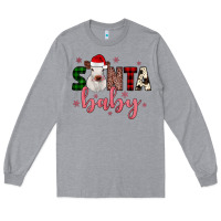 Heather Grey Santa baby Cow Long Sleeve Tee - JahusDesignShop