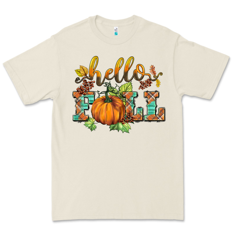 Hello Fall Pumpkin Premium Tee by BarkalooDesign | Teevron