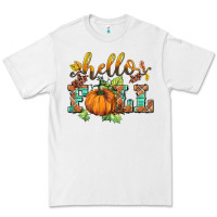 White hello fall pumpkin Premium Tee - BarkalooDesign