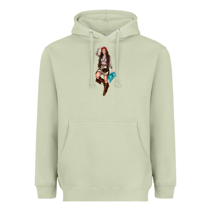 Western Cowgirl Heavyweight Hoodie by NancyCooperArtShop | Teevron