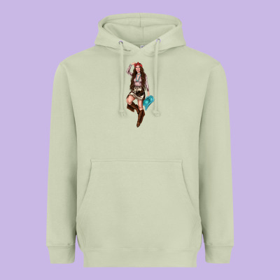 Western Cowgirl Heavyweight Hoodie Designed By Nancycooperartshop