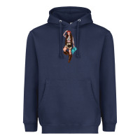 Navy western cowgirl Heavyweight Hoodie - NancyCooperArtShop