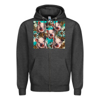 Charcoal Heather western cowhide sunflower baby pig Zipper Hoodie - BarkalooDesign