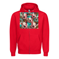 Red western cowhide sunflower baby pig Zipper Hoodie - BarkalooDesign